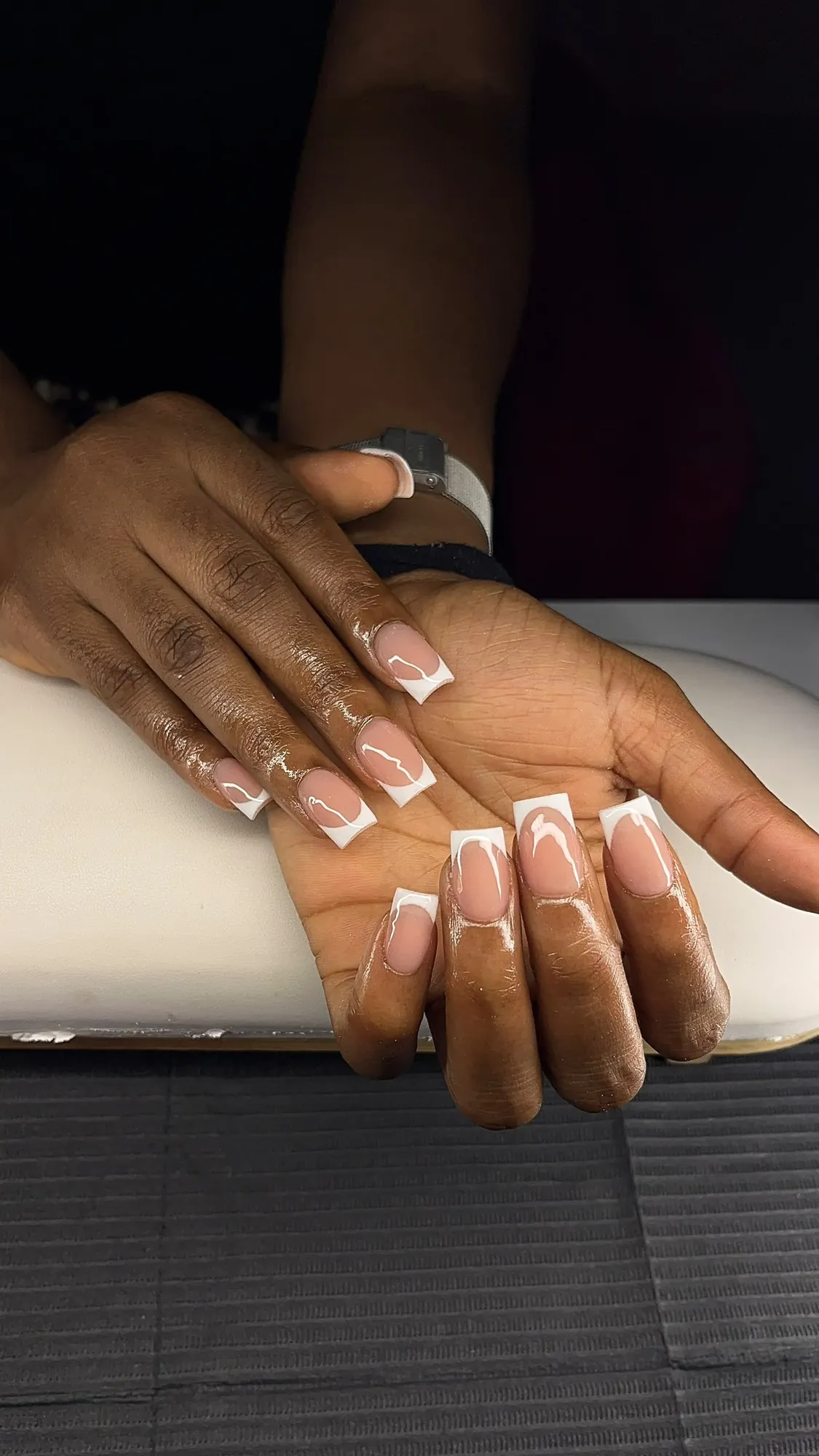 Square white French tips