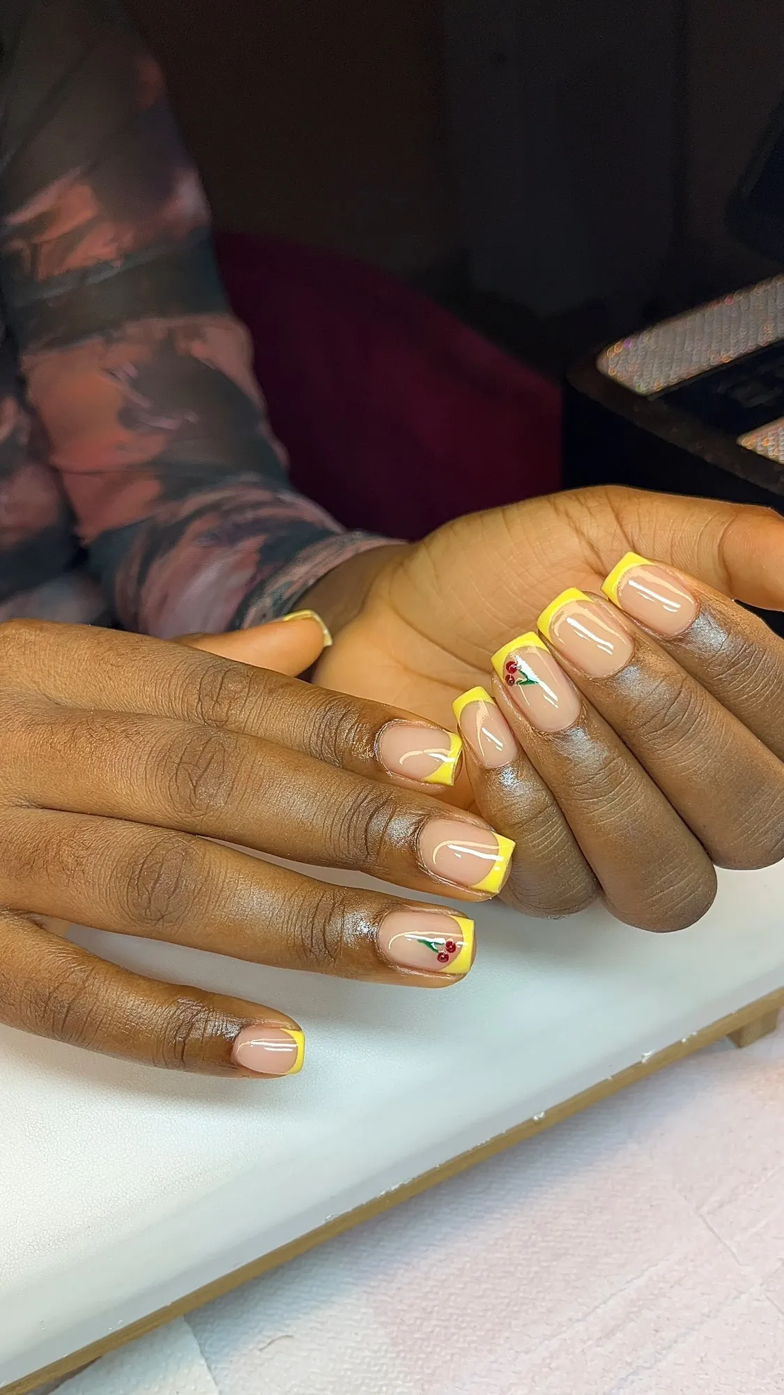 Yellow French tips